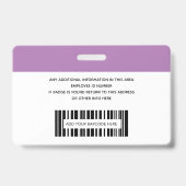 Einfaches Mitarbeiter-Logo-Foto-Barcode-ID Ausweis (Rückseite)