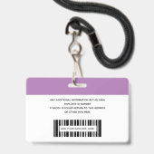 Einfaches Mitarbeiter-Logo-Foto-Barcode-ID Ausweis (Rückseite mit Lanyard)