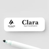 Einfaches Mitarbeiter-Logo mit Magnet oder Steckna Namensschild (Beispiel)