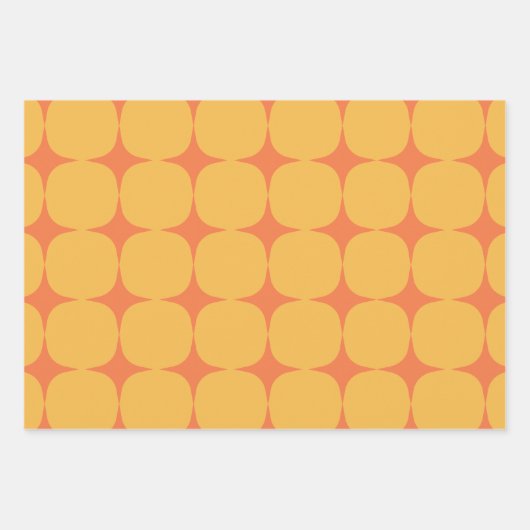 Einfaches Mittelalter Modernes Gelbes Orangenmuste Geschenkpapier Set (Vorderseite 3)