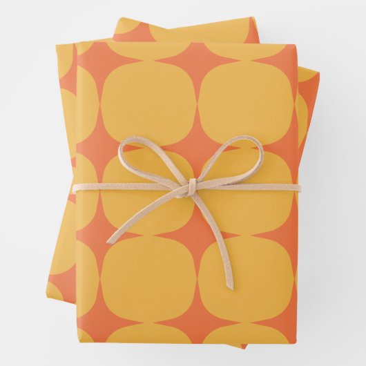 Einfaches Mittelalter Modernes Gelbes Orangenmuste Geschenkpapier Set (Beispiel)