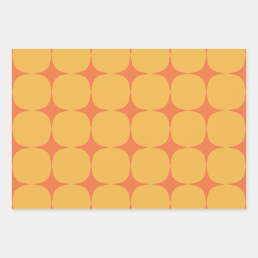 Einfaches Mittelalter Modernes Gelbes Orangenmuste Geschenkpapier Set (Vorderseite)