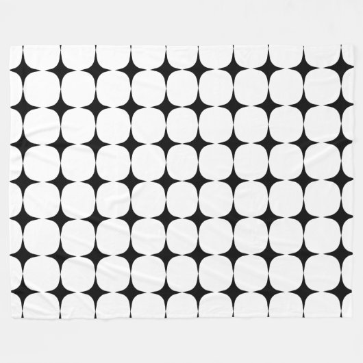 Einfaches Mittelalter Modernes Schwarz-Weiß-Muster Fleecedecke (Vorderseite (Horizontal))