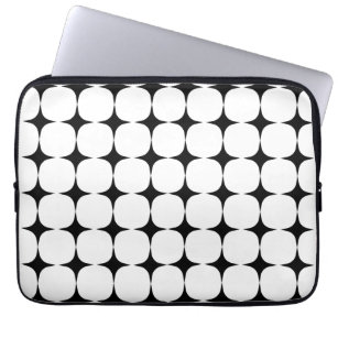 Einfaches Mittelalter Modernes Schwarz-Weiß-Muster Laptopschutzhülle