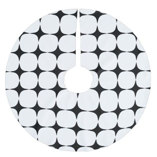 Einfaches Mittelalter Modernes Schwarz-Weiß-Muster Polyester Weihnachtsbaumdecke (Vorderseite)