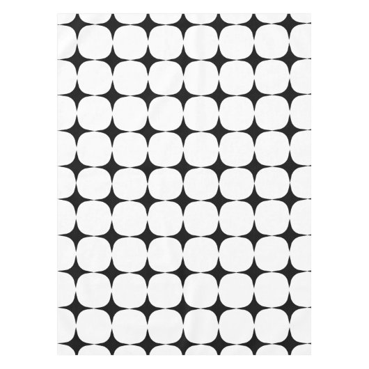 Einfaches Mittelalter Modernes Schwarz-Weiß-Muster Tischdecke (Vorderseite)