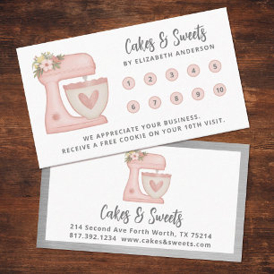 Einfaches Mixer Blumenbackwarengeschäft Treuekarte