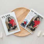 Einfaches Modern Arch Zwei Foto Abschluss Ankündigung