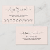 Einfaches Modern Beauty Salon Rosa Elegante Treuekarte (Vorne/Hinten)