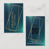 Einfaches Modern Elegantes Grün Golden Traumstreck Visitenkarte (Vorne/Hinten)