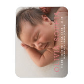 Einfaches Modern Foto Magnet | Geburtsankündigung (Vertikal)