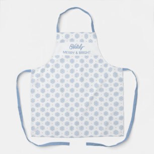 Einfaches Modern Light Blue Snowflake Muster Winte Schürze
