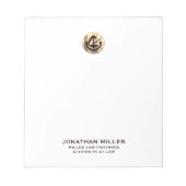 Einfaches Modern Luxury Gold Logo für Anwälte Notizblock (Vorderseite)