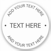 Einfaches, moderner bearbeitbarer Text | Weiß und  Aufkleber (Vorderseite)