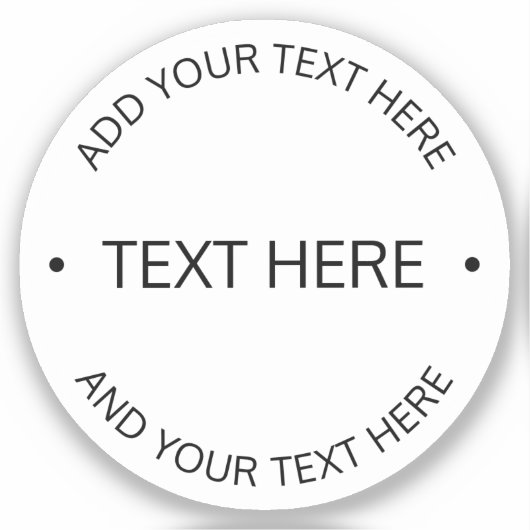 Einfaches, moderner bearbeitbarer Text | Weiß und Aufkleber (Vorderseite)