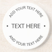 Einfaches, moderner bearbeitbarer Text | Weiß und  Getränkeuntersetzer (Vorne)