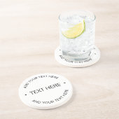 Einfaches, moderner bearbeitbarer Text | Weiß und  Getränkeuntersetzer (Seite)