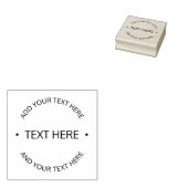 Einfaches, moderner bearbeitbarer Text | Weiß und  Gummistempel (Stempel)