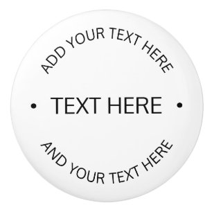 Einfaches, moderner bearbeitbarer Text Weiß und Keramikknauf