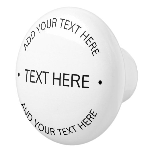 Einfaches, moderner bearbeitbarer Text | Weiß und  Keramikknauf (Rechts)