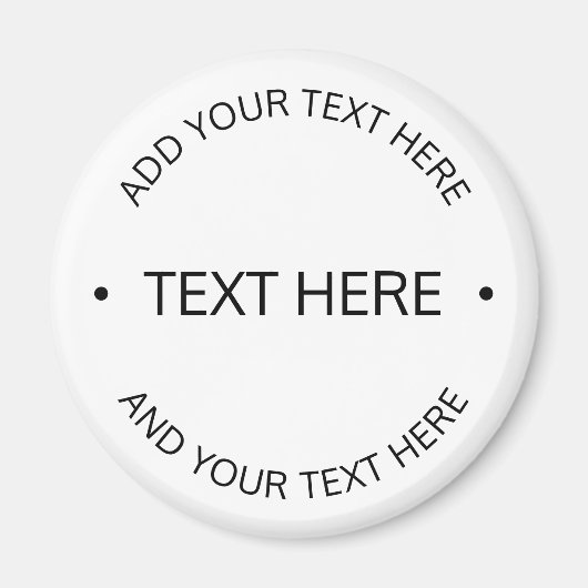 Einfaches, moderner bearbeitbarer Text | Weiß und Magnet (Vorne)