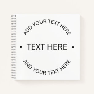 Einfaches, moderner bearbeitbarer Text Weiß und Notizblock