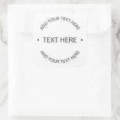 Einfaches, moderner bearbeitbarer Text | Weiß und  Quadratischer Aufkleber (Tasche)