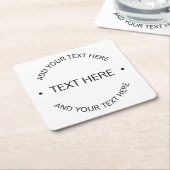 Einfaches, moderner bearbeitbarer Text | Weiß und  Rechteckiger Pappuntersetzer (angewinkelt)