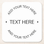 Einfaches, moderner bearbeitbarer Text | Weiß und  Rechteckiger Pappuntersetzer (Vorderseite)