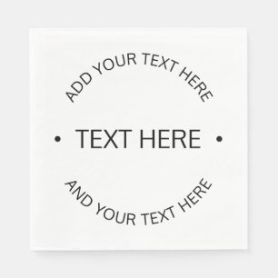 Einfaches, moderner bearbeitbarer Text Weiß und Serviette