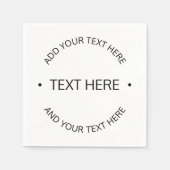 Einfaches, moderner bearbeitbarer Text | Weiß und  Serviette (Vorderseite)