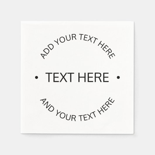 Einfaches, moderner bearbeitbarer Text | Weiß und  Serviette (Vorderseite)