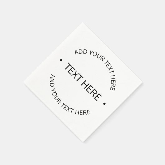 Einfaches, moderner bearbeitbarer Text | Weiß und Serviette (Ecke)