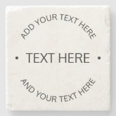 Einfaches, moderner bearbeitbarer Text | Weiß und  Steinuntersetzer (Vorderseite)