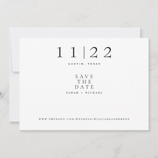 Einfaches, moderner Text, der nur horizontal verhe Save The Date (Vorderseite)