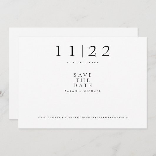 Einfaches, moderner Text, der nur horizontal verhe Save The Date (Vorne/Hinten)