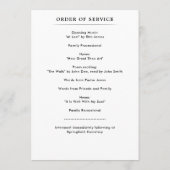 Einfaches modernes 2-Seiten-Foto-Beerdigungsprogra Programm (Rückseite)