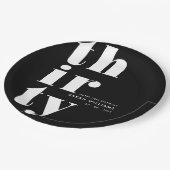 Einfaches modernes 30. Geburtstags-Party Pappteller (Schrägansicht)