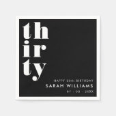 Einfaches modernes 30. Geburtstags-Party Serviette (Vorderseite)