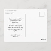 Einfaches modernes Abschluss Foto Vielen Dank Postkarte (Rückseite)