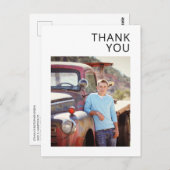 Einfaches modernes Abschluss Foto Vielen Dank Postkarte (Vorne/Hinten)