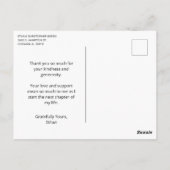 Einfaches modernes Abschluss Foto Vielen Dank Postkarte (Rückseite)