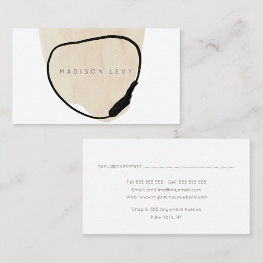 Einfaches modernes Abstraktes Kunsthandwerk Terminkarte (Vorne/Hinten)