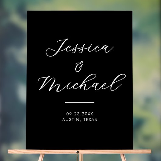 Einfaches, modernes Akryllisches Hochzeitszeichen Acrylschild (Neutral)