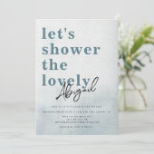 Einfaches modernes Aquamarines Brautparty Einladung (Stehend Vorderseite)