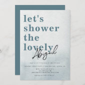 Einfaches modernes Aquamarines Brautparty Einladung (Vorne/Hinten)