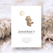 Einfaches, modernes Aquarellbär 1. Geburtstag Einladung