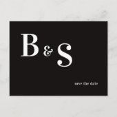 Einfaches modernes B/W-Monogramm QR-Code Save The Postkarte (Vorderseite)