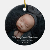 Einfaches modernes Baby-Foto Keramik Ornament (Vorne)