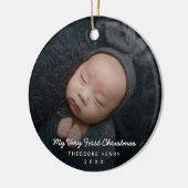 Einfaches modernes Baby-Foto Keramik Ornament (Links)